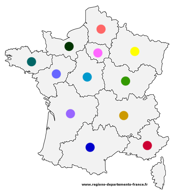 carte de france vierge avec regions